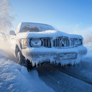 a car in the snow